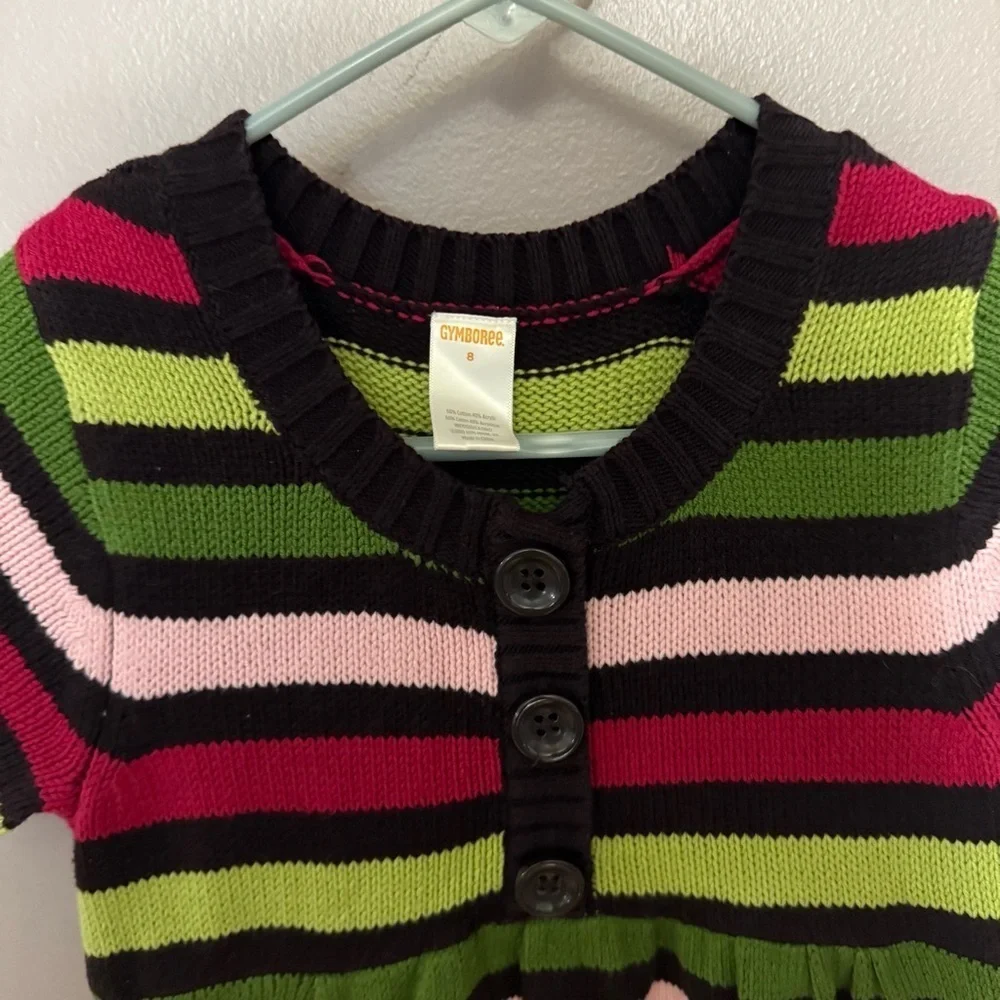 Gymboree Striped Knit Sweater Dress Bundle Girls Size 8 Short Sleeve Pockets